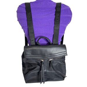 Botkier New York Black Nylon & Leather Convertible Backpack W/Adjustable Straps